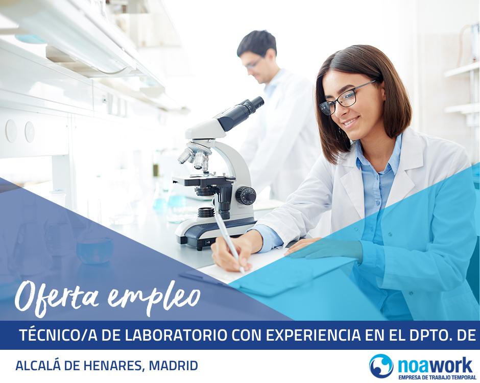  técnico/a de laboratorio con experiencia en el dpto. de calidad