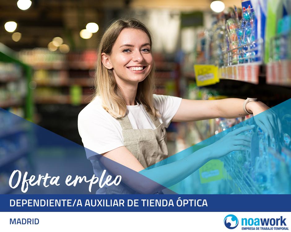 Dependiente/a auxiliar de tienda óptica