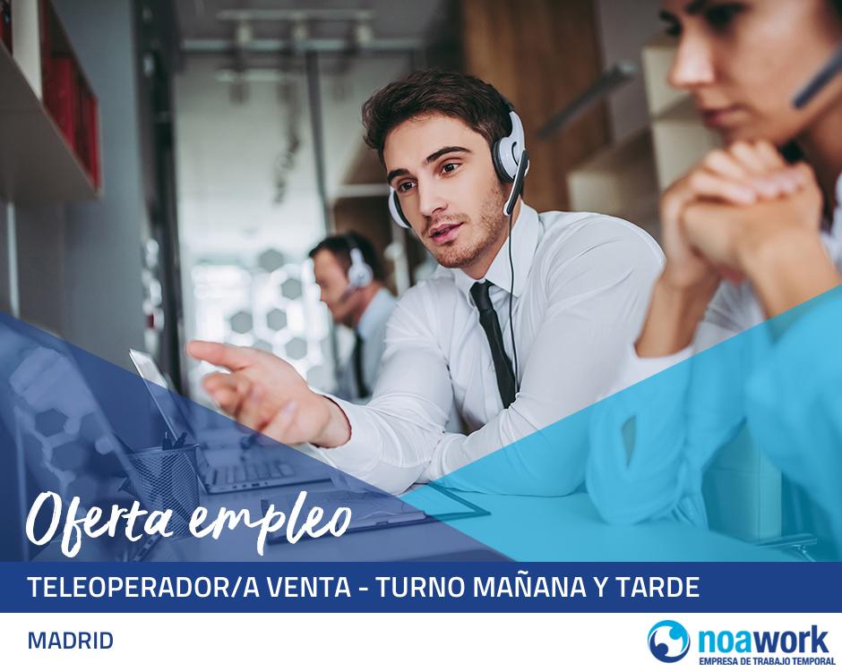 ETT MADRID Teleoperador/a venta - turno mañana y tarde 