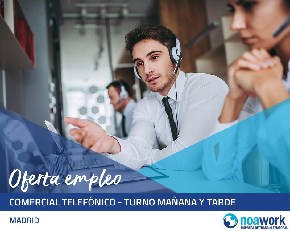 ETT MADRID Comercial telefónico - turno mañana y tarde 