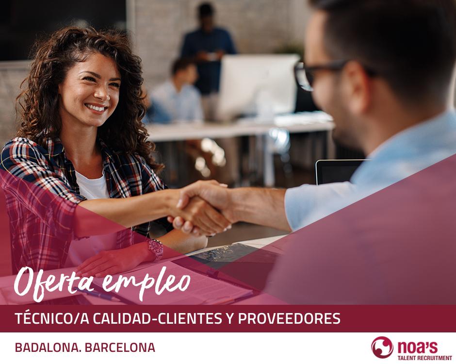 Técnico/a calidad-clientes y proveedores